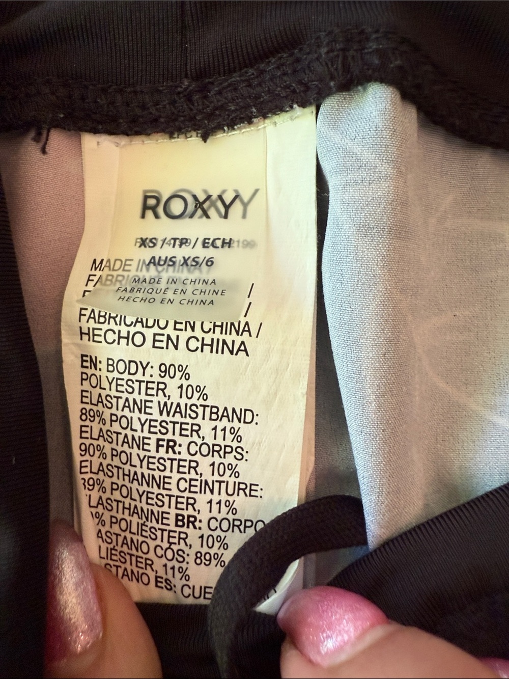 Roxy Black Floral Swim Coverup Shorts - Pink, Blue, Peach size XS - Picture 3 of 6